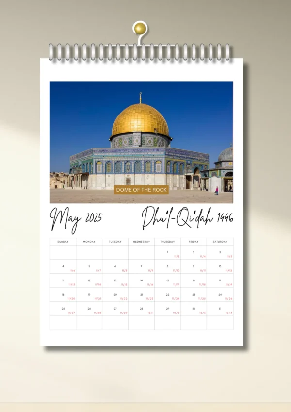 Gregorian - Hijri Wall Calendar 2025 | Islamic Calendar - Image 4